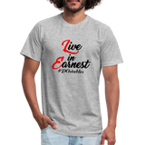 Live in Earnest B Unisex Jersey T-Shirt by Bella + Canvas - heather gray