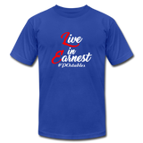 Live in Earnest W Unisex Jersey T-Shirt by Bella + Canvas - royal blue