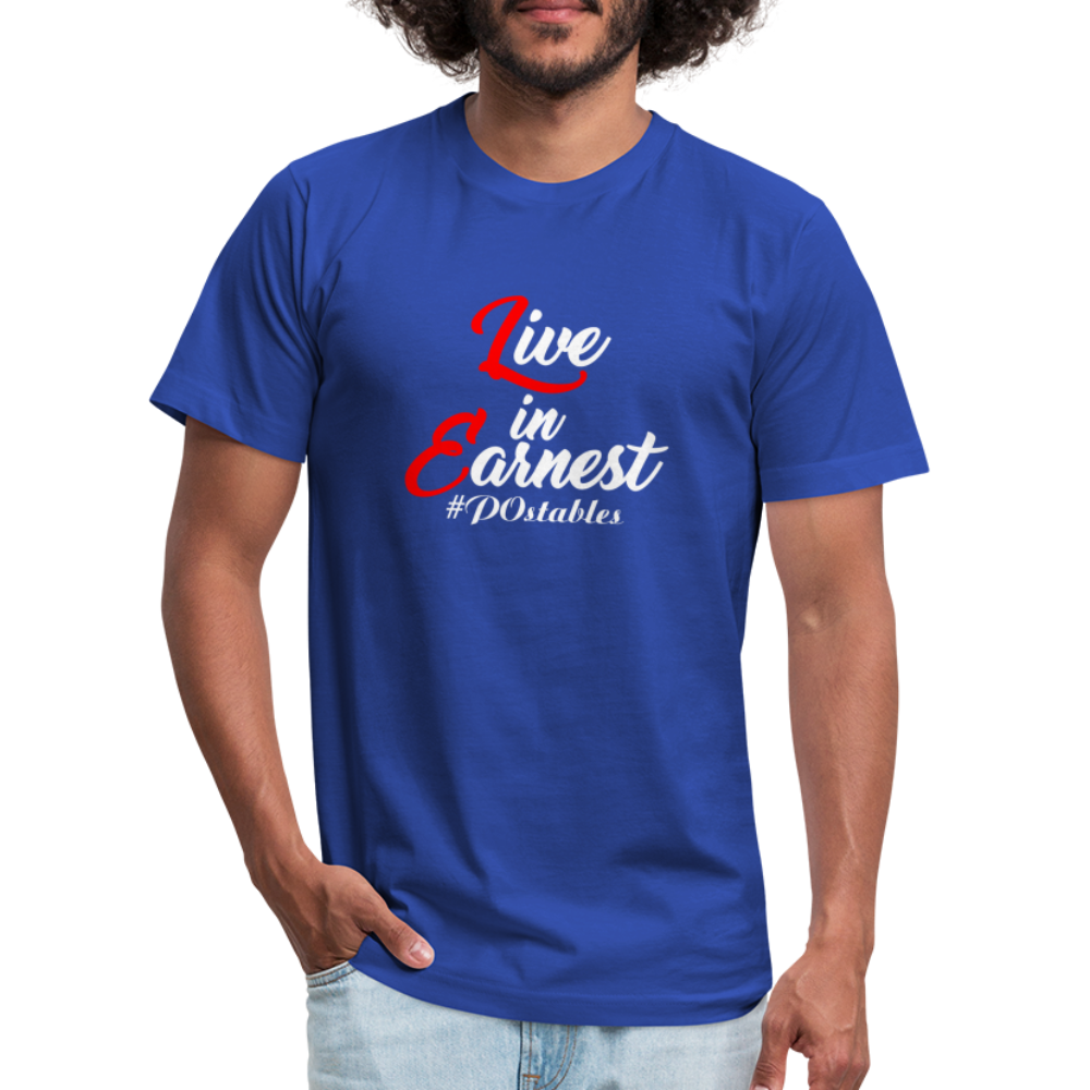 Live in Earnest W Unisex Jersey T-Shirt by Bella + Canvas - royal blue
