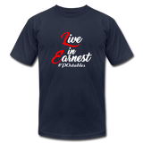 Live in Earnest W Unisex Jersey T-Shirt by Bella + Canvas - navy