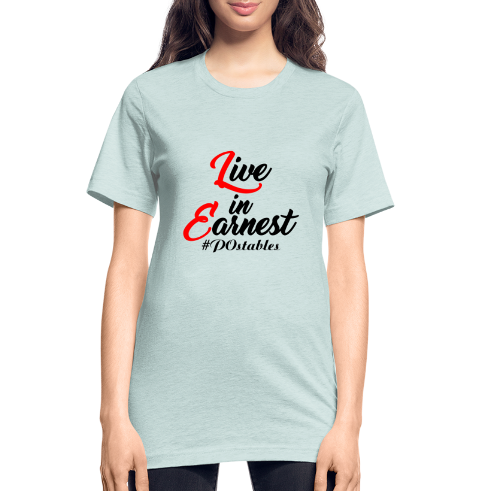 Live in Earnest B Unisex Heather Prism T-Shirt - heather prism ice blue