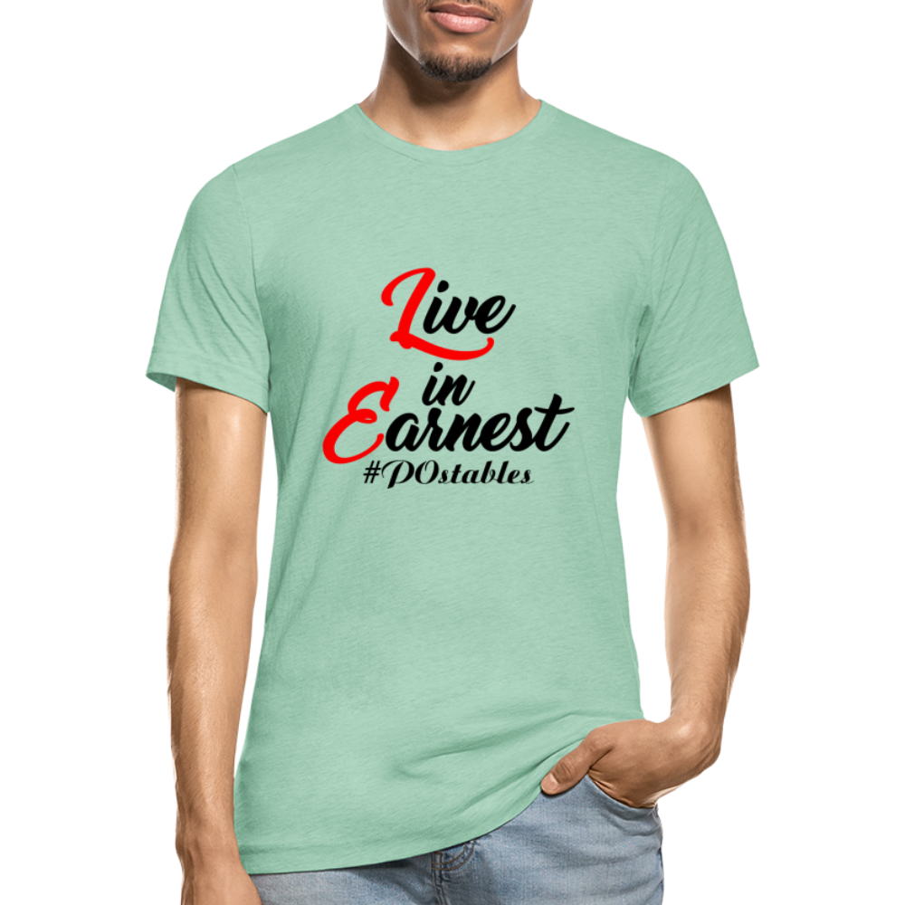 Live in Earnest B Unisex Heather Prism T-Shirt - heather prism mint