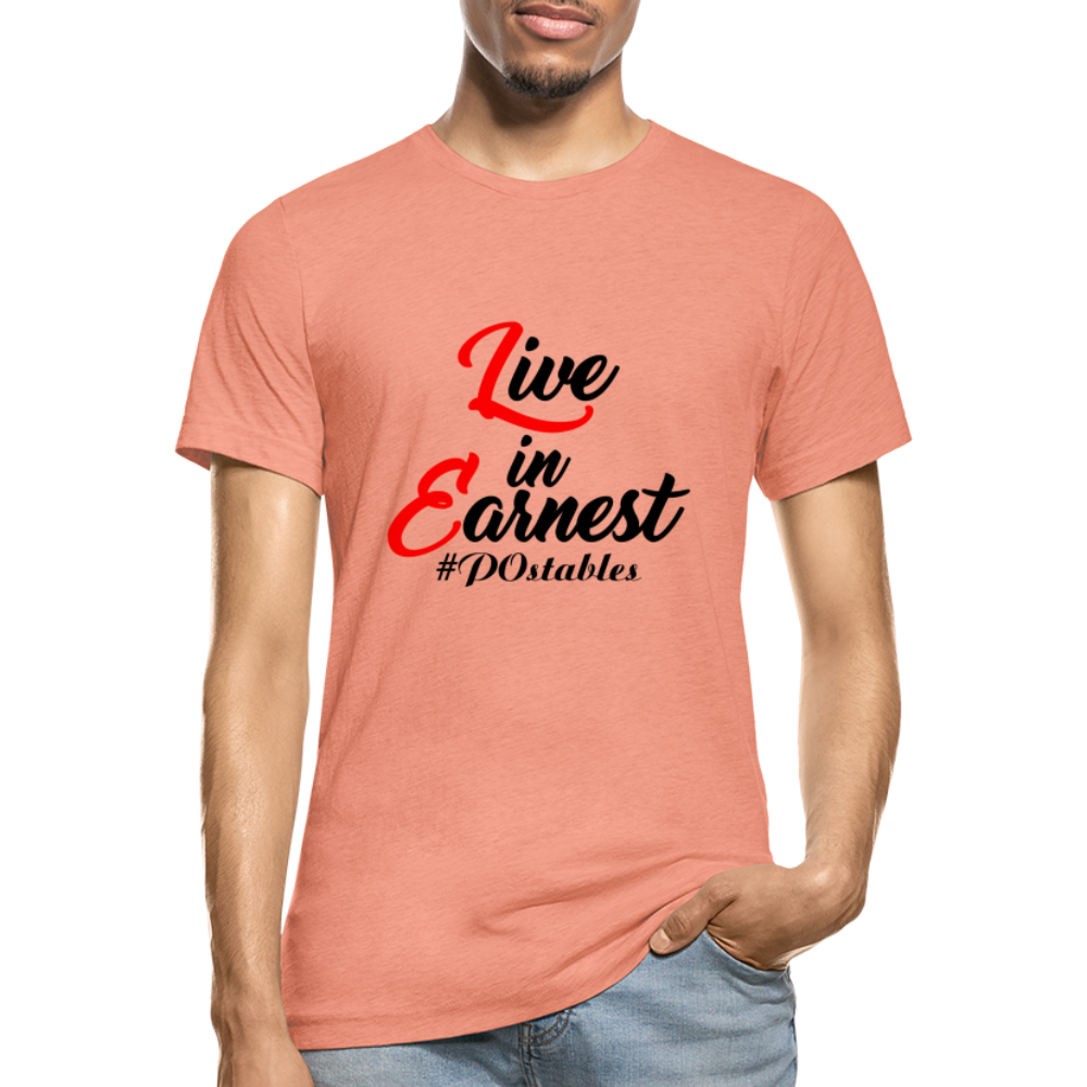 Live in Earnest B Unisex Heather Prism T-Shirt - heather prism sunset