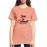 Live in Earnest B Unisex Heather Prism T-Shirt - heather prism sunset