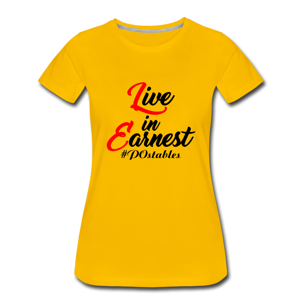 Live in Earnest B Women’s Premium T-Shirt - sun yellow