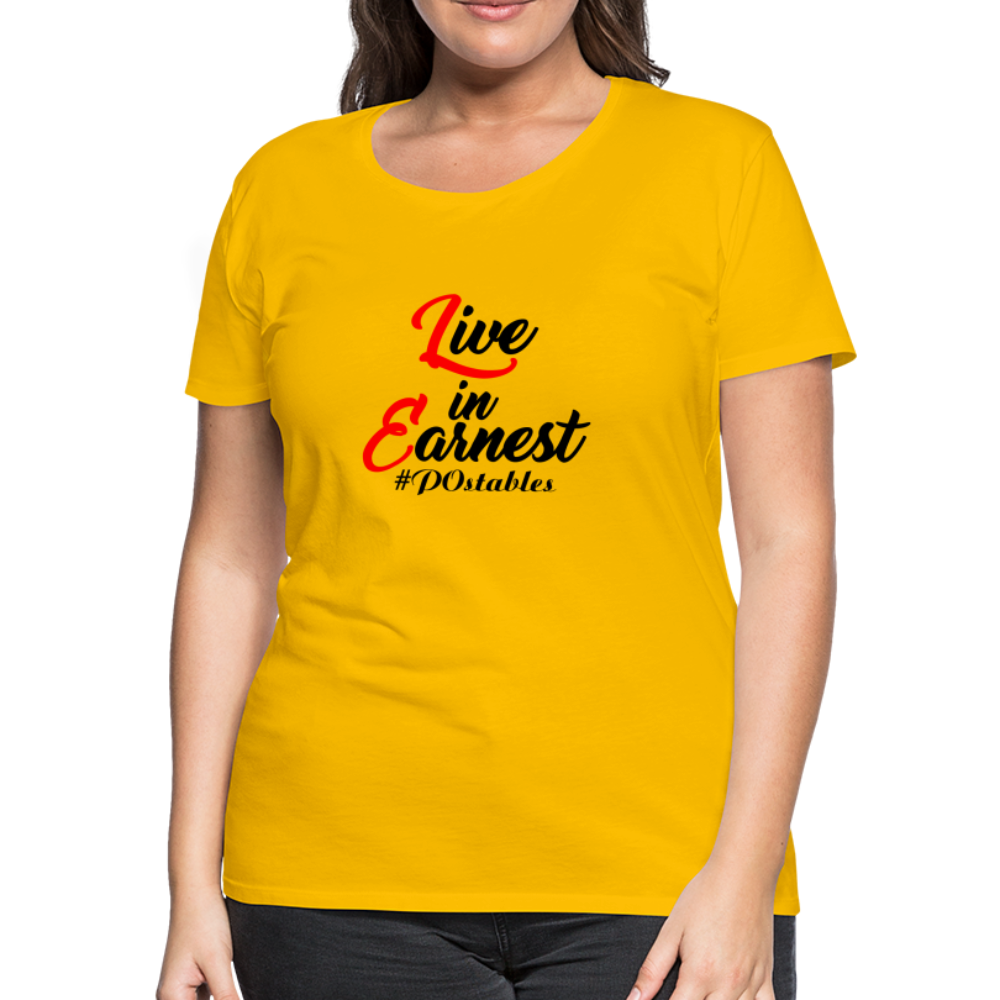 Live in Earnest B Women’s Premium T-Shirt - sun yellow
