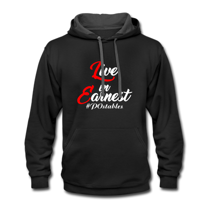 Live in Earnest W Contrast Hoodie - black/asphalt