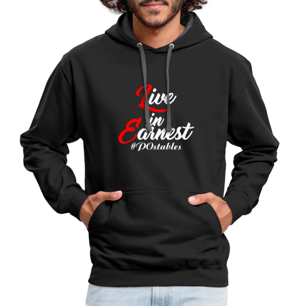 Live in Earnest W Contrast Hoodie - black/asphalt