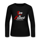 Live in Earnest W Women's Long Sleeve Jersey T-Shirt - black