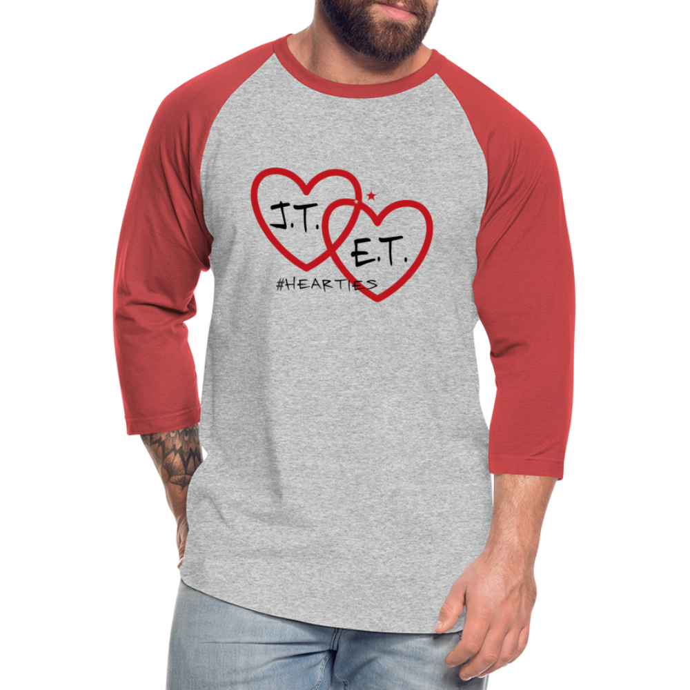 J.T. and E.T. Love B Baseball T-Shirt - heather gray/red