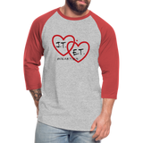 J.T. and E.T. Love B Baseball T-Shirt - heather gray/red