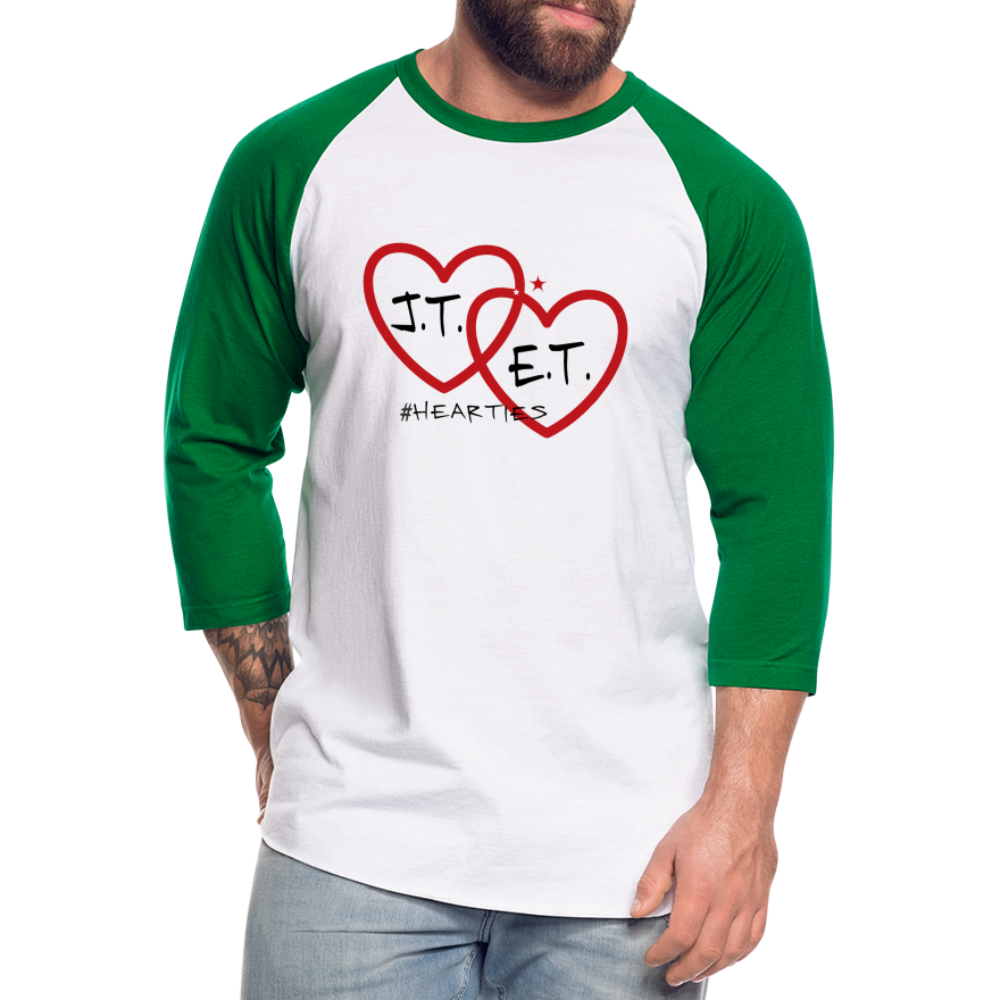 J.T. and E.T. Love B Baseball T-Shirt - white/kelly green