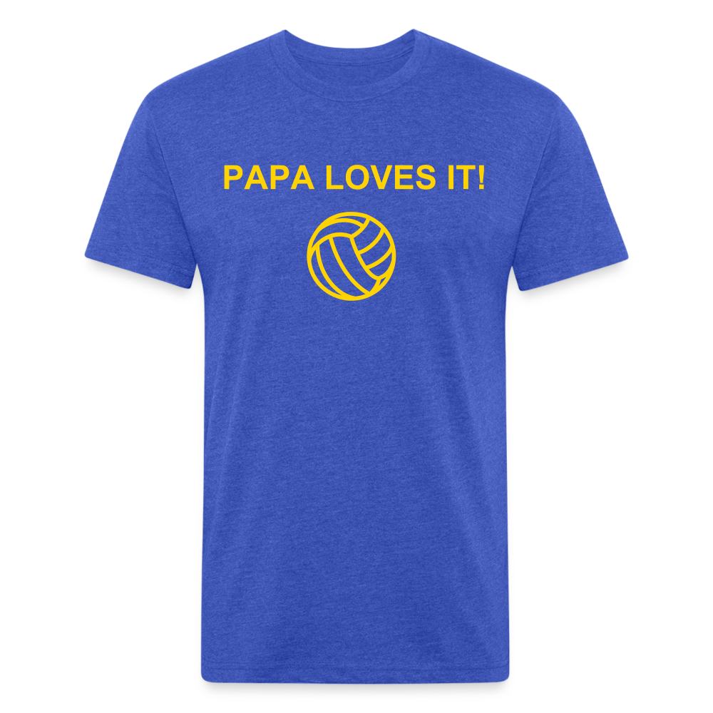 Papa Loves It - Fitted Cotton/Poly T-Shirt by Next Level - heather royal